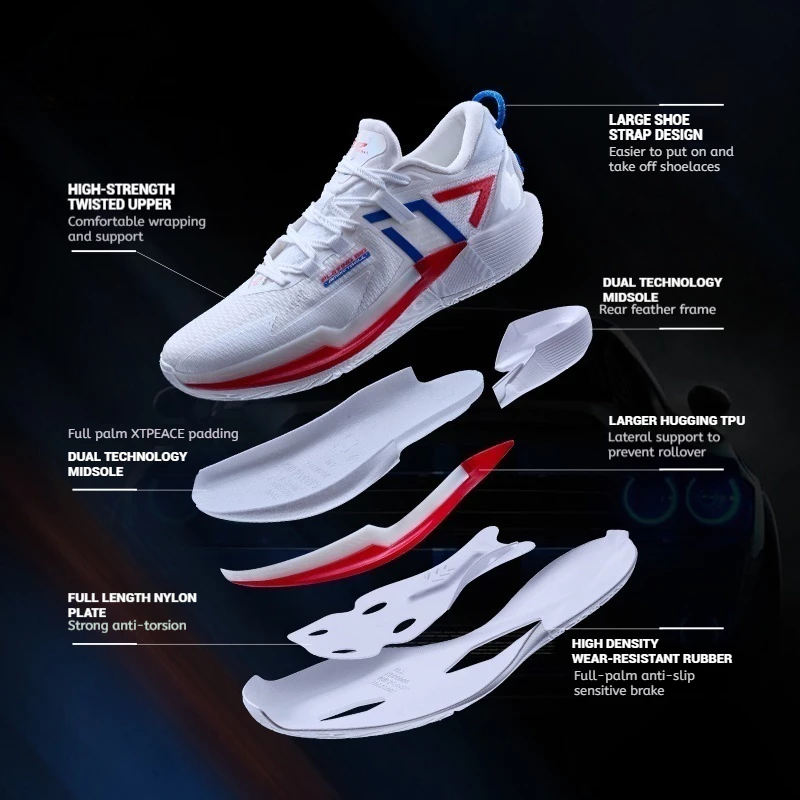 【XTEP】LINGJI 3.0 | Dynamic Wrapping System Three-Dimensional Support High-Top kasut Basketball Shoes