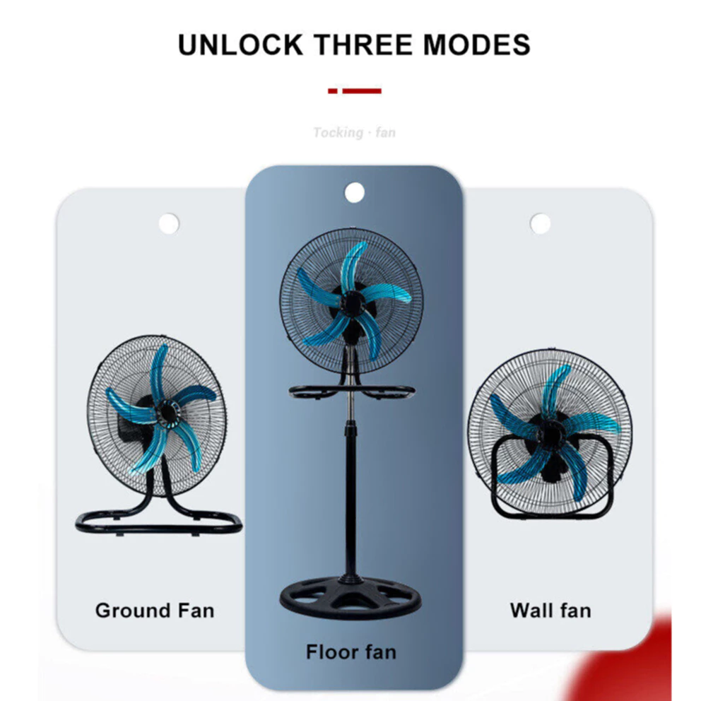 FOOKSUNG kipas industri Vertical Fan 18 inch 5 Blades 70W Strong wind 3 in1 Stand industrial Fan kipas berdir  4.8  19.3k ratings 40k+ Sold icon help