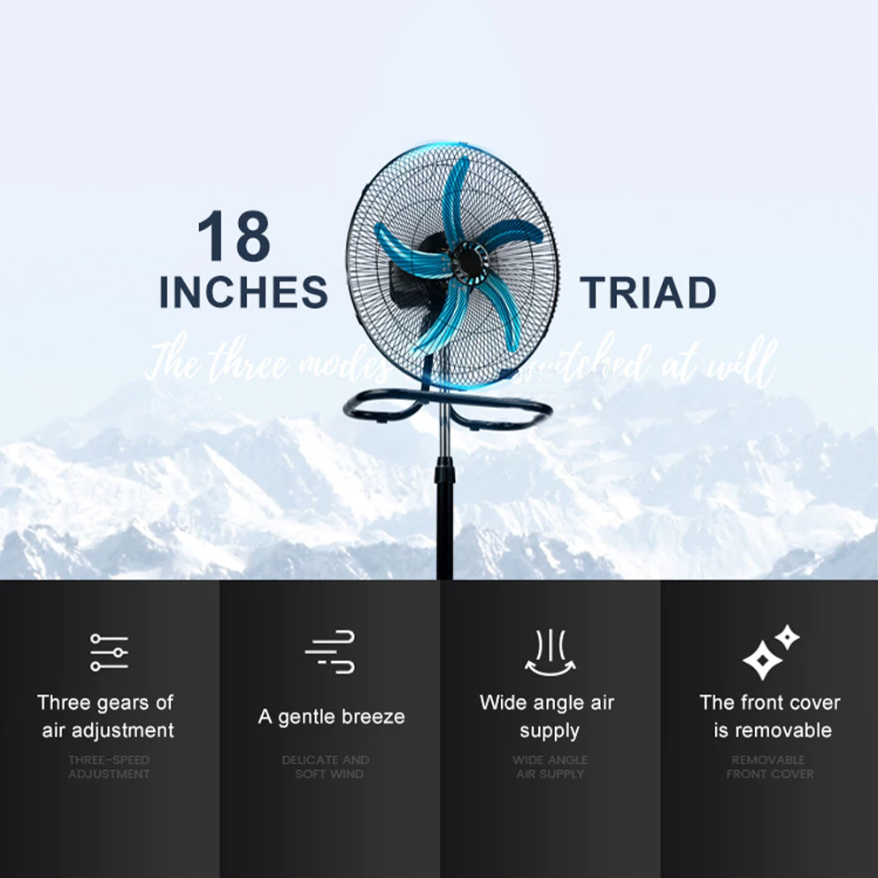 FOOKSUNG kipas industri Vertical Fan 18 inch 5 Blades 70W Strong wind 3 in1 Stand industrial Fan kipas berdir  4.8  19.3k ratings 40k+ Sold icon help