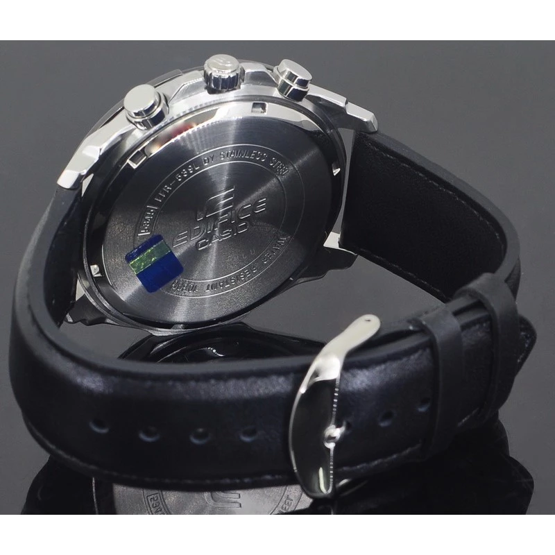 Casio Edifice Chronograph 539 Leather Black ada Stock