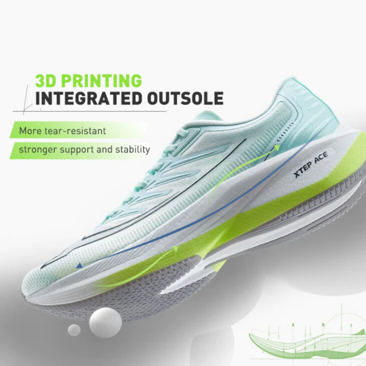 XTEP One Piece 3.0 3D Printing Rebound Wear-Resistant Men Running Shoes