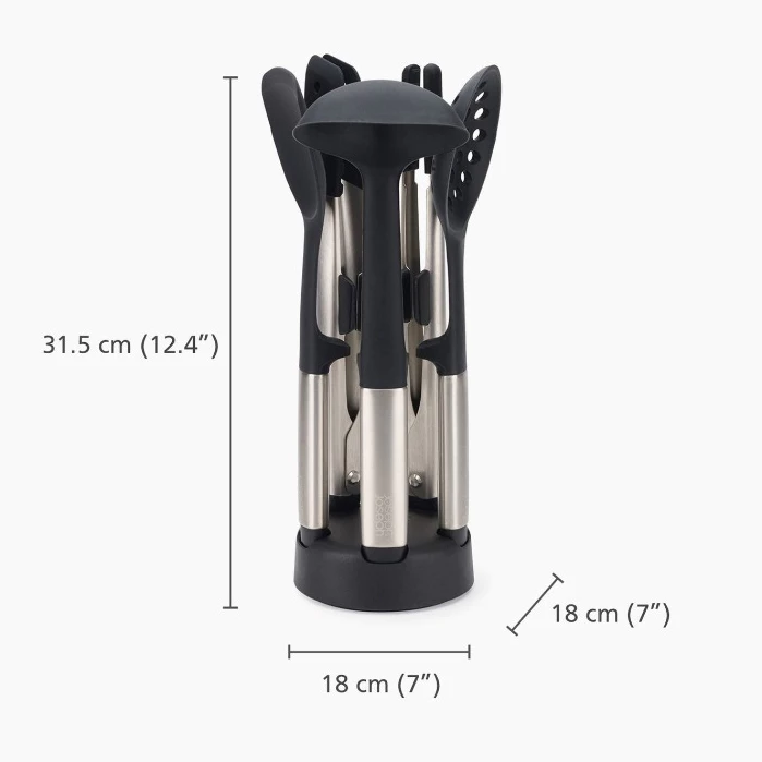 Joseph Joseph Elevate Fusion 5-piece Stainless-steel Utensil Set with Compact Stand