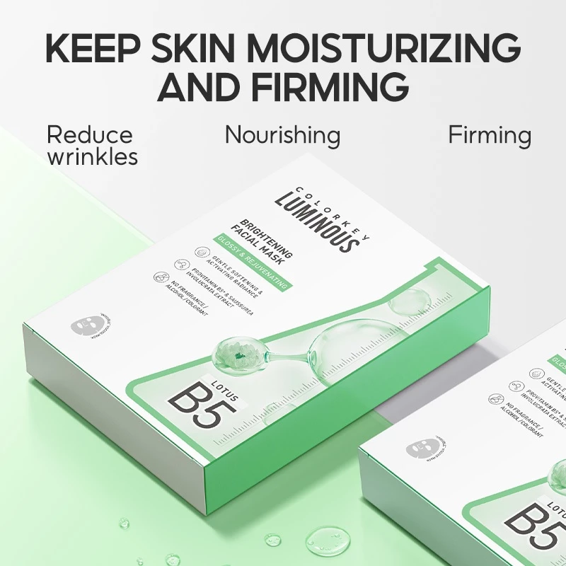 [bundle of 5]COLORKEY Luminous B5 Hydrating Facial Sheet Mask (10ea x 5ea) Brightening Repairing Soothing for daily use