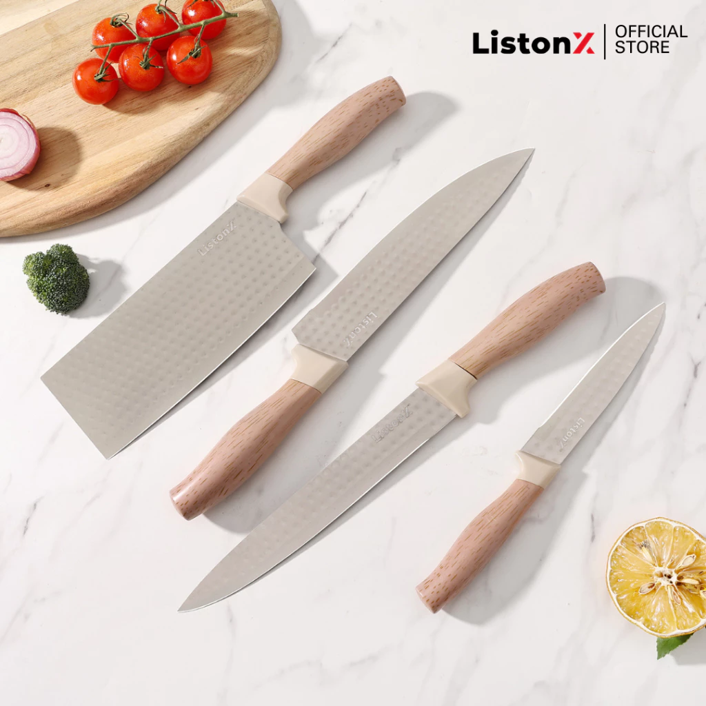 ListonX Minimal Design 6-in-1 Kitchen Knife Set Minimal Precision Knife Set Sleek Minimalist Design, Easy to Use