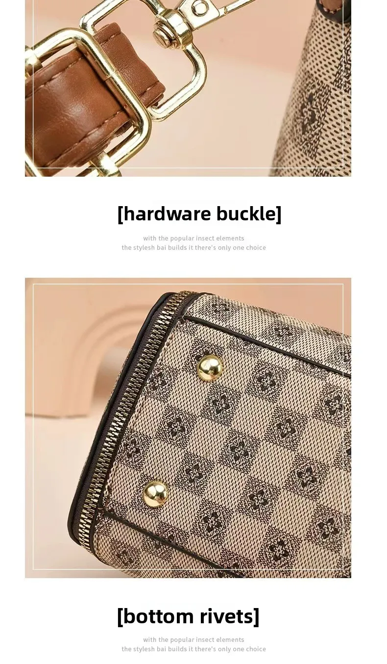 Hot Sale Of The Season Retro PU Large Capacity Tote Bag Ladies Crossbody Shoulder Handbag Stylish Color Block Daily Match Eur...