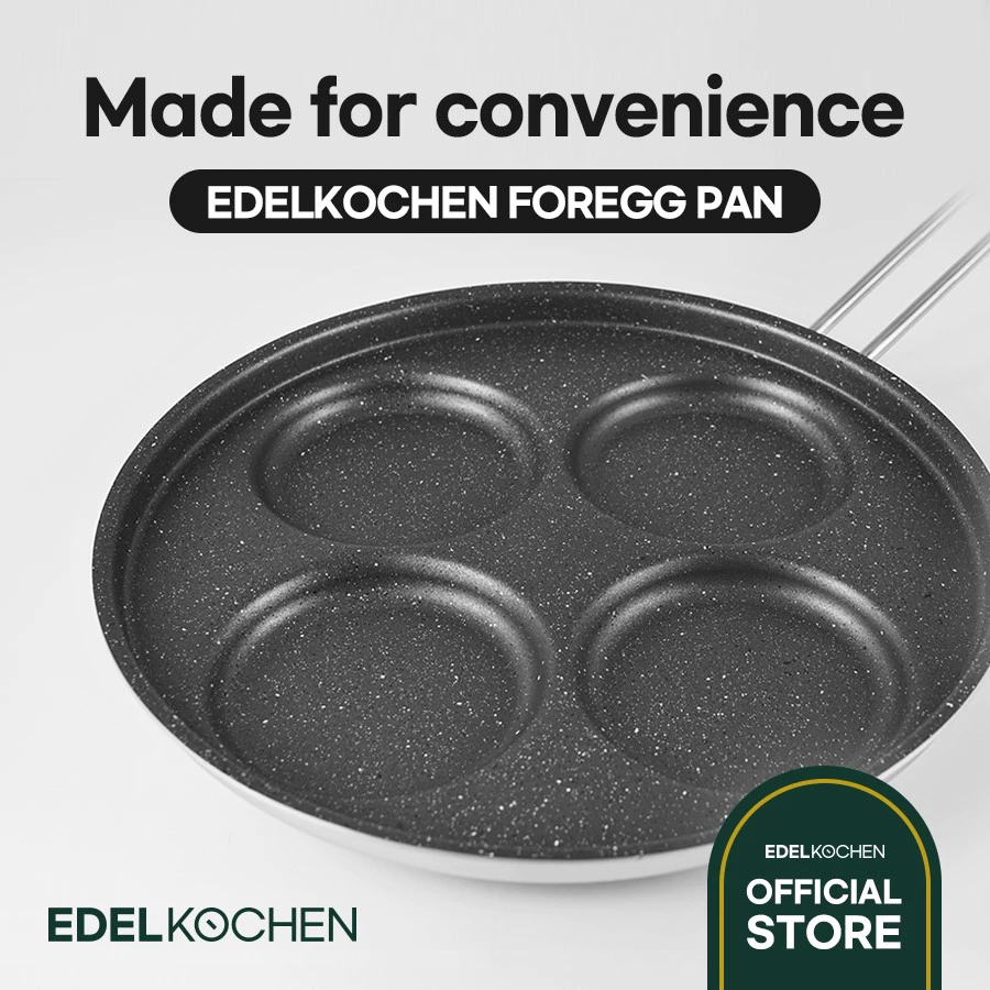 Edelkochen Stainless Steel Non-stick Four hole Egg Pan | Non-stick Coating