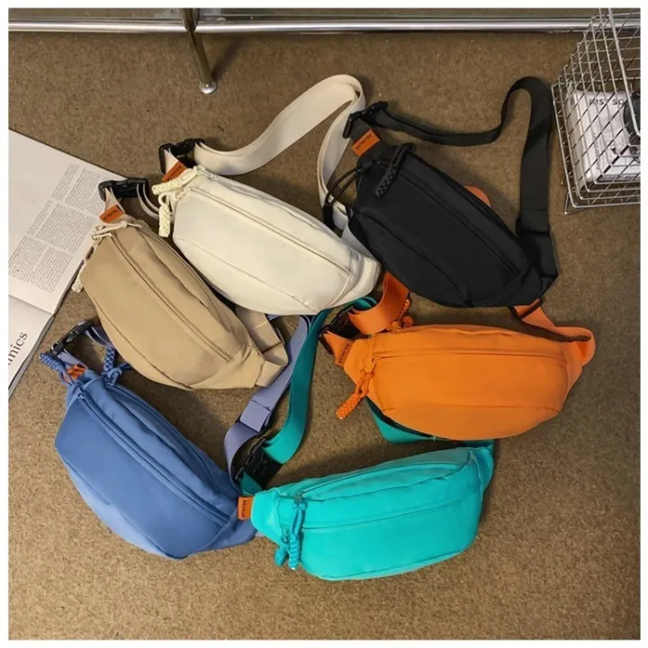 GVO Unisex Sling Bag with Buckle Nylon Colour Pocket Bag Unisex Bag Viral Minimalist Style Cityboy Style