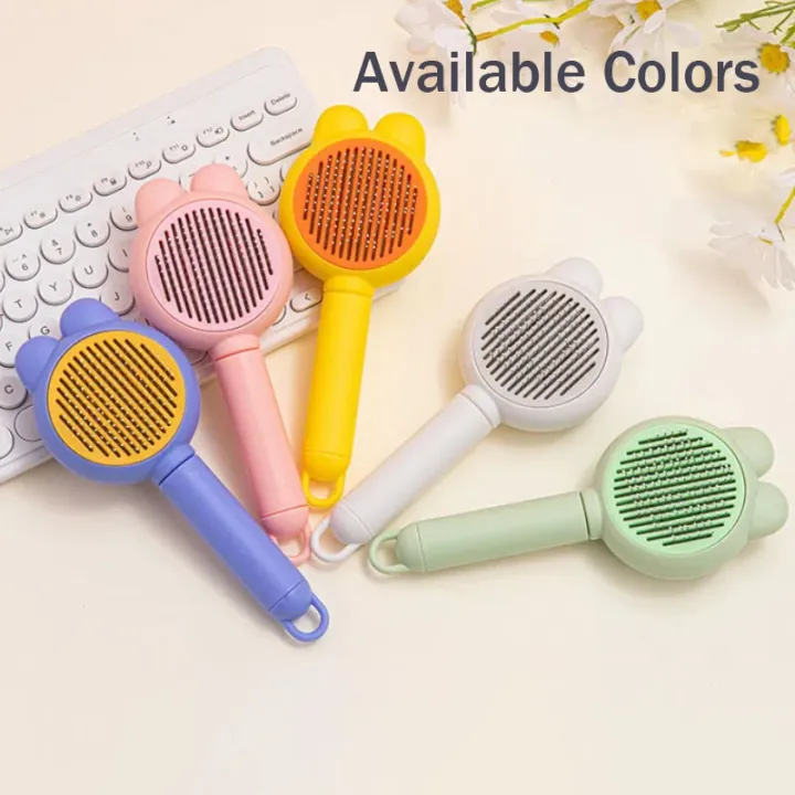 Self Cleaning Pet Comb Cute Cat Comb Hair Fur Removal Dog Comb Sikat Kucing Brush Deshedding 宠物梳子 猫梳