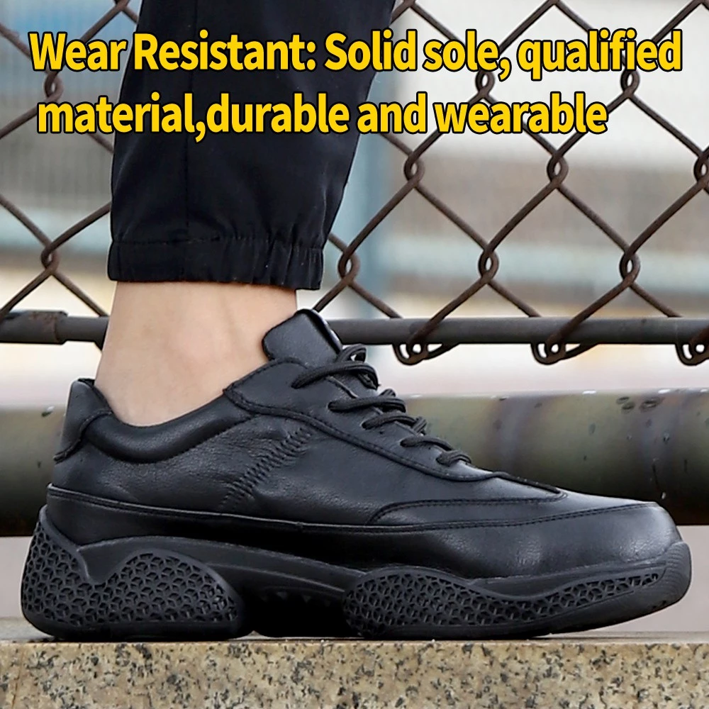 Tulldent Men Safety Shoes Steel Toe Anti-puncture Lightweight Waterproof Safety Boots in Black
