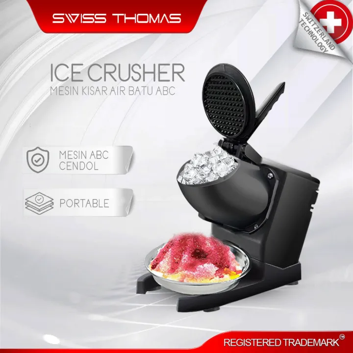 Swiss Thomas Ice Crusher Machine ABC Mesin Ice Shaver Mesin Ice Batu CENDOL Snow Ice Smoothie Ice Kacang Ready