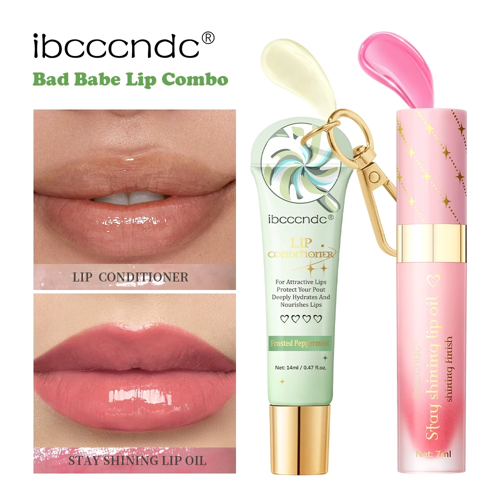 Lakerain Bad Babe Lip Combo Moisturizing Lip Oil Set Long Lasting Gloss