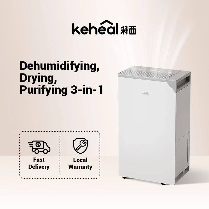 Keheal Industrial Grade Dehumidifier & Mold Preventer 3-in-1 | 20L/Day (120m²) | <45dB Quiet | 36-Month Worry-Free Warranty