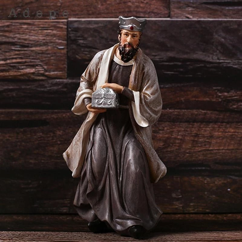 Adepe 12 Piece Nativity Collection with Family and Animal Figures for Decoration