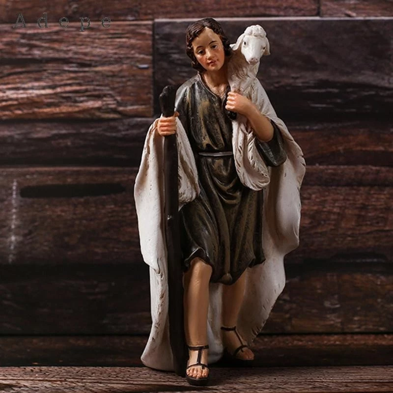 Adepe 12 Piece Nativity Collection with Family and Animal Figures for Decoration