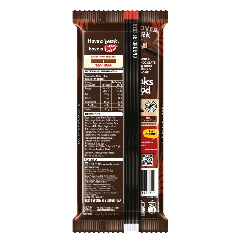 NESTLÉ KitKat® Dark Chocolate Block 160g
