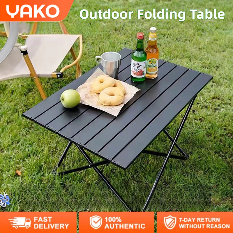 YAKO Foldable Camping Table Aluminum Makan Lipat Light Barbecue Table Portable Folding Meja Outdoor