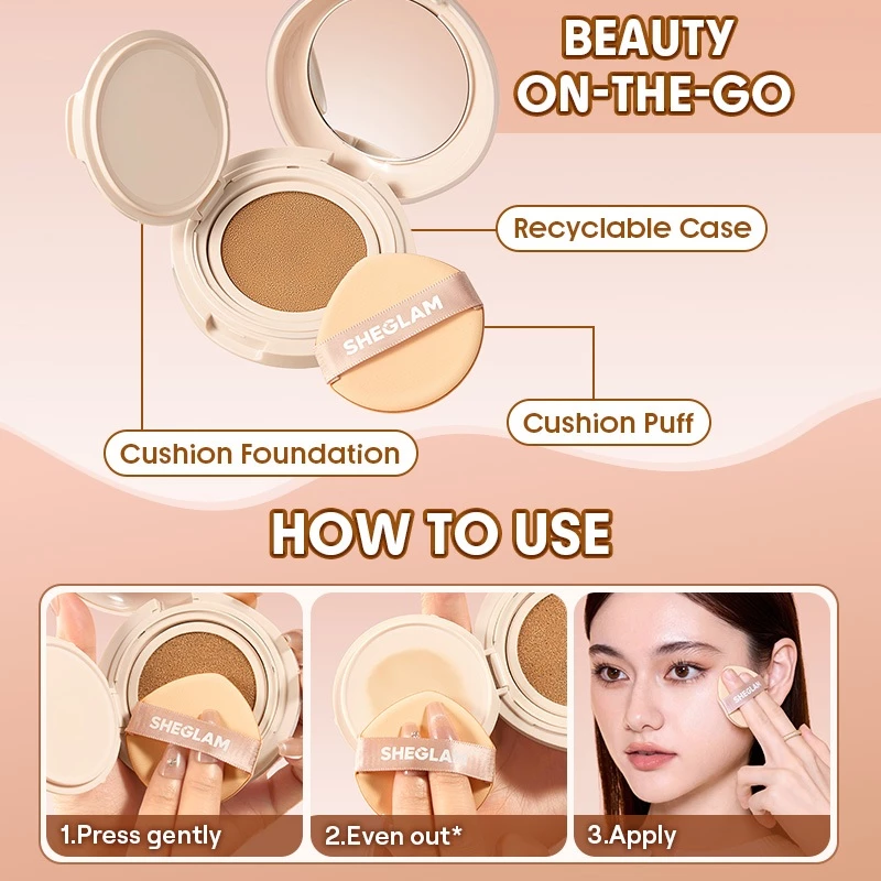 SHEGLAM Lock & Go 48 Hour Longwear Air Cushion Flawless Foundation Matte BB Cushion Makeup Cosmetics