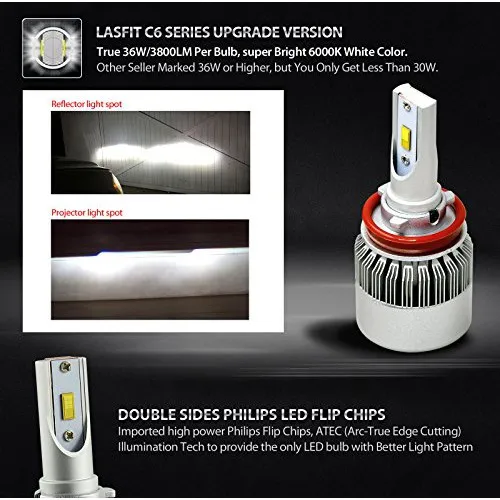 For Proton Waja (Head Lamp) C6 LED Light Car Headlight Auto Head light Lamp 6500k White Light (2 pcs)