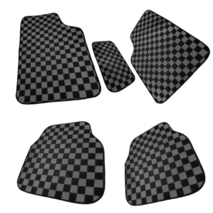 5PCS Premium Carpet Car Mat Anti-Slip Universal Automotive Floor Mats Checkmate Dice Dadu Chess Mat Car Carpet Universal Odorless