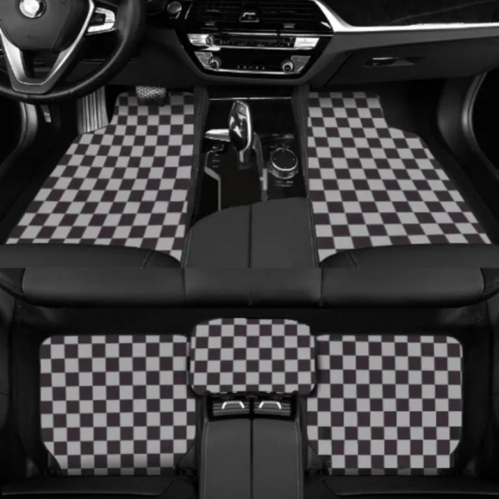 5PCS Premium Carpet Car Mat Anti-Slip Universal Automotive Floor Mats Checkmate Dice Dadu Chess Mat Car Carpet Universal Odorless