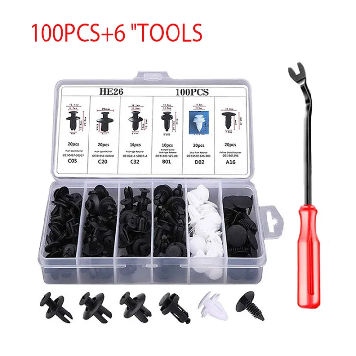 100PCS Car Bumper Clip Rivet Door Panel Retainer, Car Fastener