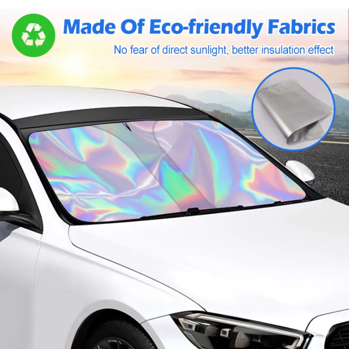 Car Sun Shade Laser Front Window Sunshade Universal Summer Thermal Insulation Sun Protection Parasol UV Ray Sun Shade 汽車遮陽