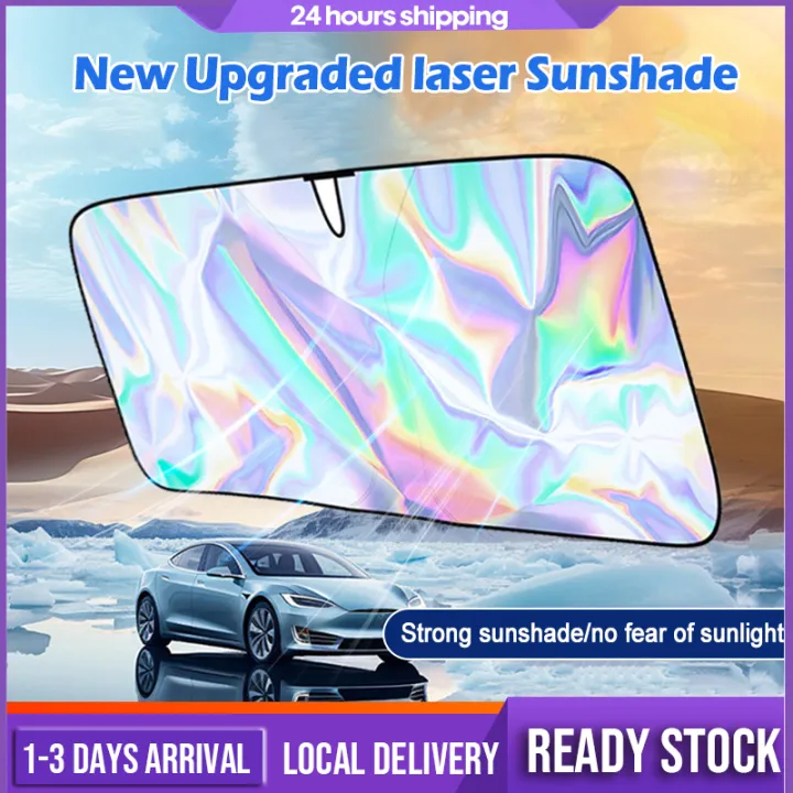Car Sun Shade Laser Front Window Sunshade Universal Summer Thermal Insulation Sun Protection Parasol UV Ray Sun Shade 汽車遮陽