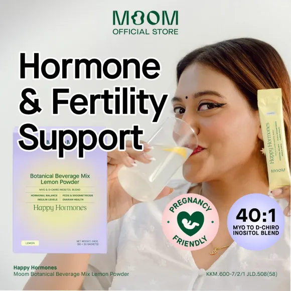 Moom Health™ Botanical Beverage Mix (Lemon) - Happy Hormones Support. For Hormonal balancer, Fertility, PCOS, Menstrual