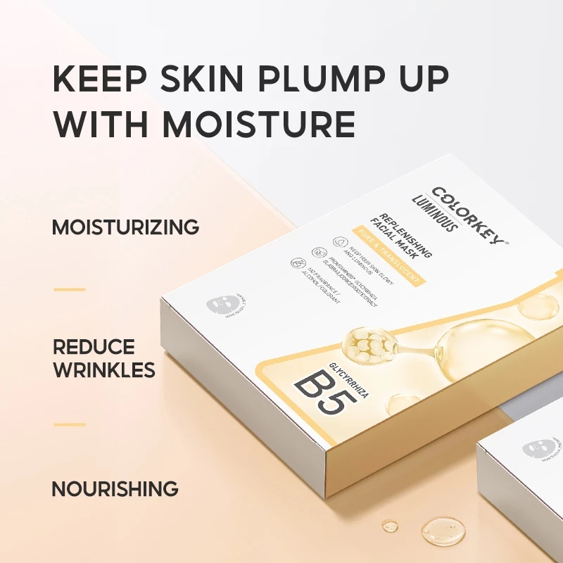 [bundle of 5]COLORKEY Luminous B5 Hydrating Facial Sheet Mask (10ea x 5ea) Brightening Repairing Soothing for daily use